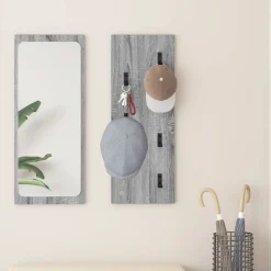 vidaXL Vægmonteret Jakkeholder Vægmonteret Grå Sonoma 30 x 1,5 x 80 cm