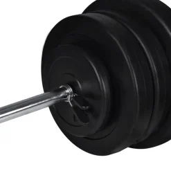 vidaXL vægmonteret styrketårn med vægtstang- og håndvægtsæt 60,5 kg
