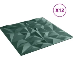 vidaXL Vægpaneler 12 pcs Amethyst Grøn 50 x 50 cm XPS Skum