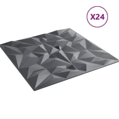 vidaXL Vægpaneler 24 pcs Amethyst Grå 50 x 50 cm XPS Skum