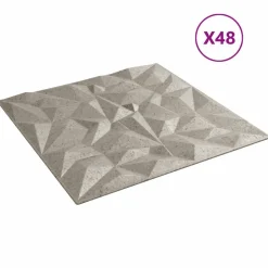 vidaXL Vægpaneler 48 pcs Amethyst Beton 50 x 50 cm XPS Skum