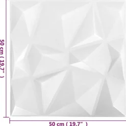 vidaXL Vægpaneler 24 pcs Diamond Hvid 50 x 50 cm XPS Skum