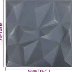 vidaXL Vægpaneler 24 pcs Diamond Grå 50 x 50 cm XPS Skum