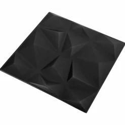 vidaXL Vægpaneler 24 pcs Diamond Sort 50 x 50 cm XPS Skum