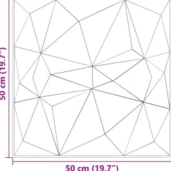 vidaXL Vægpaneler 12 pcs Diamond Beton 50 x 50 cm XPS Skum