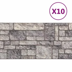 vidaXL Vægpaneler 10 pcs Grå og Hvid 100 x 50 cm EPS Skum