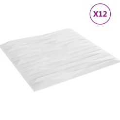 vidaXL Vægpaneler 12 pcs Hvid Sten 50 x 50 cm XPS Skum