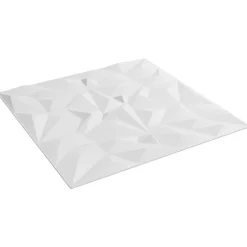 vidaXL Vægpaneler 12 pcs Hvid 50 x 50 cm XPS Skum