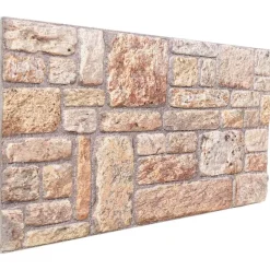 vidaXL Vægpaneler 10 pcs Lys brun og hvid 100 x 50 cm EPS Skum