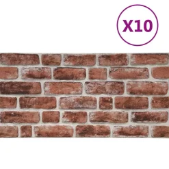 vidaXL Vægpaneler 10 pcs Mørkebrun og Hvid 100 x 50 cm EPS Skum
