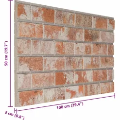 vidaXL Vægpaneler 10 pcs Orange 100 x 50 cm EPS Skum