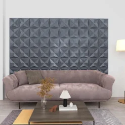vidaXL Vægpaneler 12 pcs Origami Grå 50 x 50 cm XPS Skum