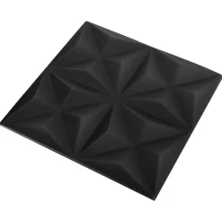 vidaXL Vægpaneler 24 pcs Origami Sort 50 x 50 cm XPS Skum