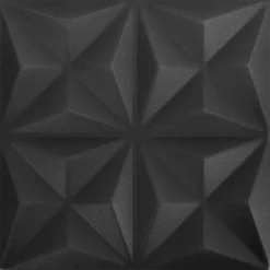 vidaXL Vægpaneler 24 pcs Origami Sort 50 x 50 cm XPS Skum