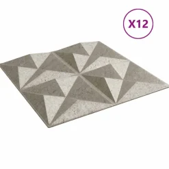 vidaXL Vægpaneler 12 pcs Origami Beton 50 x 50 cm XPS Skum