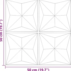 vidaXL Vægpaneler 12 pcs Origami Grøn 50 x 50 cm XPS Skum