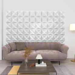 vidaXL Vægpaneler 24 pcs Origami Hvid 50 x 50 cm XPS Skum