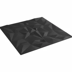 vidaXL Vægpaneler 48 pcs Sort 50 x 50 cm XPS Skum