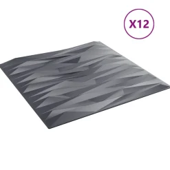 vidaXL Vægpaneler 12 pcs Sten grå 50 x 50 cm XPS Skum