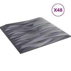 vidaXL Vægpaneler 48 pcs Sten grå 50 x 50 cm XPS Skum