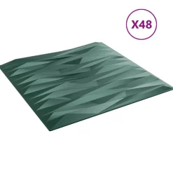 vidaXL Vægpaneler 48 pcs Stone Grøn 50 x 50 cm XPS Skum