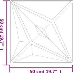 vidaXL Vægpaneler Stjerne 48 pcs Sort Star 50 x 50 cm XPS Skum