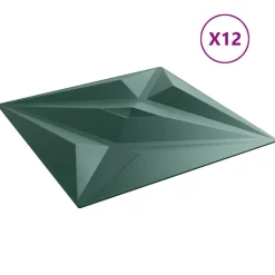 vidaXL Vægpaneler Stjerne 12 pcs Star Grøn 50 x 50 cm XPS Skum