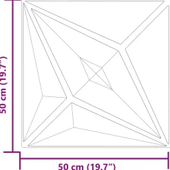vidaXL Vægpaneler Stjerne 48 pcs Star Beton 50 x 50 cm XPS Skum
