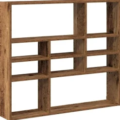 vidaXL vægreol 90x16x78 cm konstrueret træ antikt træ