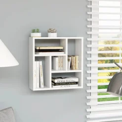 vidaXL vægreol 45,1x16x45,1 cm konstrueret træ hvid