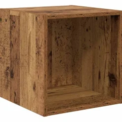 vidaXL Vægskab med hylde Gammelt træ 37 x 37 x 37 cm Konstrueret træ