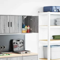 vidaXL vægskab til garagen konstrueret træ grå sonoma-eg