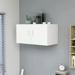 vidaXL vægskab 80x39x40 cm konstrueret træ hvid