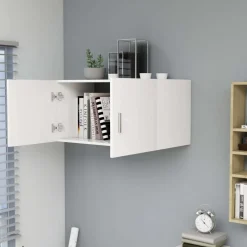 vidaXL vægskab 80x39x40 cm konstrueret træ hvid