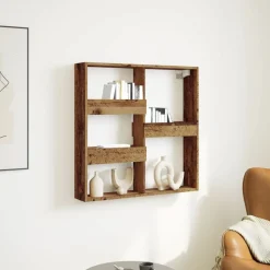 vidaXL vægskab 80x15x80 cm konstrueret træ gammelt træ-look
