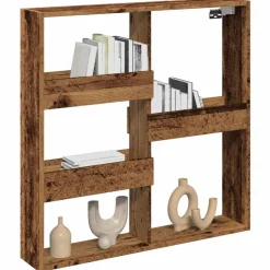 vidaXL vægskab 80x15x80 cm konstrueret træ gammelt træ-look