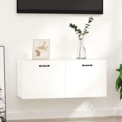 vidaXL vægskab 80x36,5x35 cm konstrueret træ hvid
