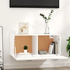 vidaXL vægskab 80x36,5x35 cm konstrueret træ hvid