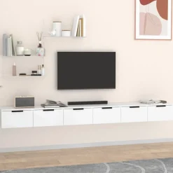 vidaXL vægskabe 2 stk. 102x30x20 cm konstrueret træ hvid