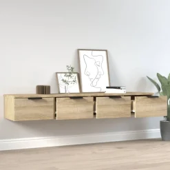 vidaXL vægskabe 2 stk. 68x30x20 cm konstrueret træ sonoma-eg