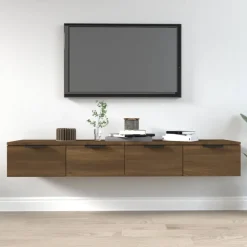vidaXL vægskabe 2 stk. 68x30x20 cm konstrueret træ brun egetræsfarve
