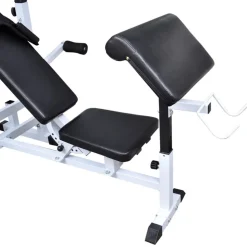 vidaXL vægtbænk med vægtstativ, vægtstang- og håndvægtsæt 120 kg