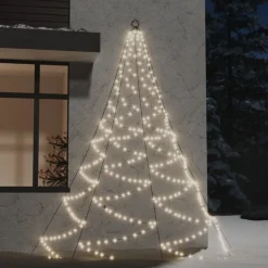 vidaXL vægtræ med metalkrog 260 LED 3 m indendørs udendørs varm hvid