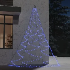 vidaXL vægtræ med metalkrog 260 LED 3 m indendørs udendørs blå