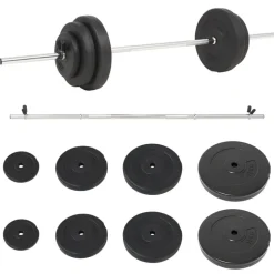 vidaXL vægtstang med skiver 60 kg