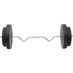vidaXL vægtstang og håndvægt med skiver 120 kg
