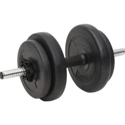 vidaXL vægtstang og håndvægt med skiver 120 kg