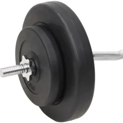 vidaXL vægtstang og håndvægt med skiver 60 kg