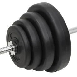 vidaXL vægtstang og håndvægt med skiver 120 kg