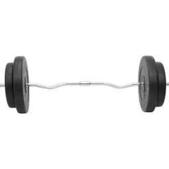 vidaXL vægtstang og håndvægt med skiver 120 kg